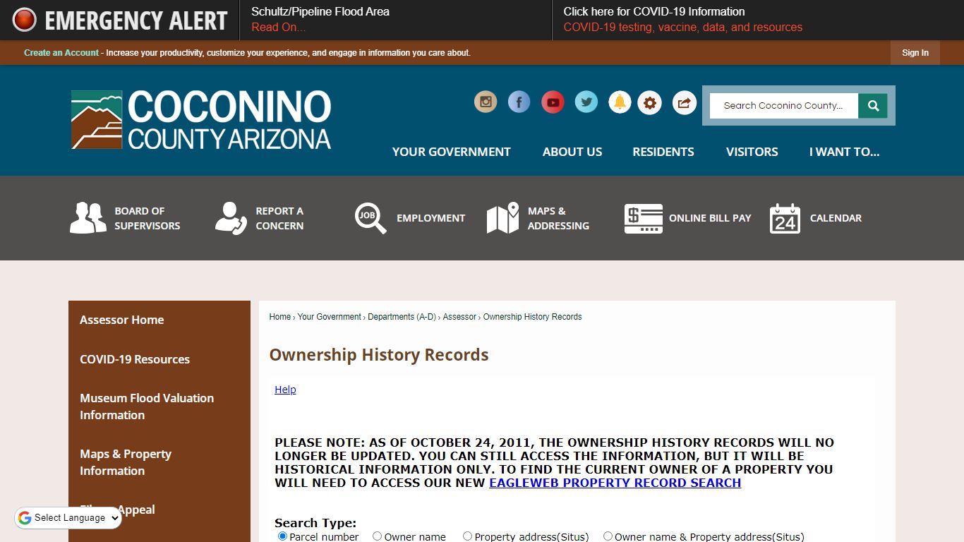 Ownership History Records | Coconino - Coconino County, Arizona